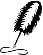 Plumed pen with skunk tail instead of a feather